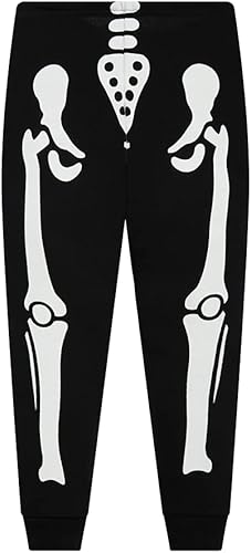 Miniatura 5 de Pijamas de Halloween para niños y niñas, pijamas de esqueleto que brillan en la oscuridad, pijamas de calabaza para niños, ropa de dormir 100%
