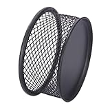 Genérico Organizador de Clips de Papel de Hierro Negro Dispensador de Malla para Escritorio Soporte Multifuncional para Material Escolar y Oficina Caja Compacta para Almacenamiento y