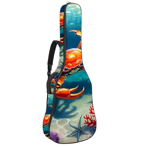 Sac pour guitare imperméable multicolore à motif crabe mignon
