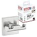 Price comparison product image tesa EXXCLUSIV Double Robe Hook - Self-Adhesive Bathrobe Hook in Stainless-Steel Design - Wall-Mounted Dressing Gown Holder - Waterproof, incl. Power.Kit Adhesive Solution - 50mm x 60mm x 44mm