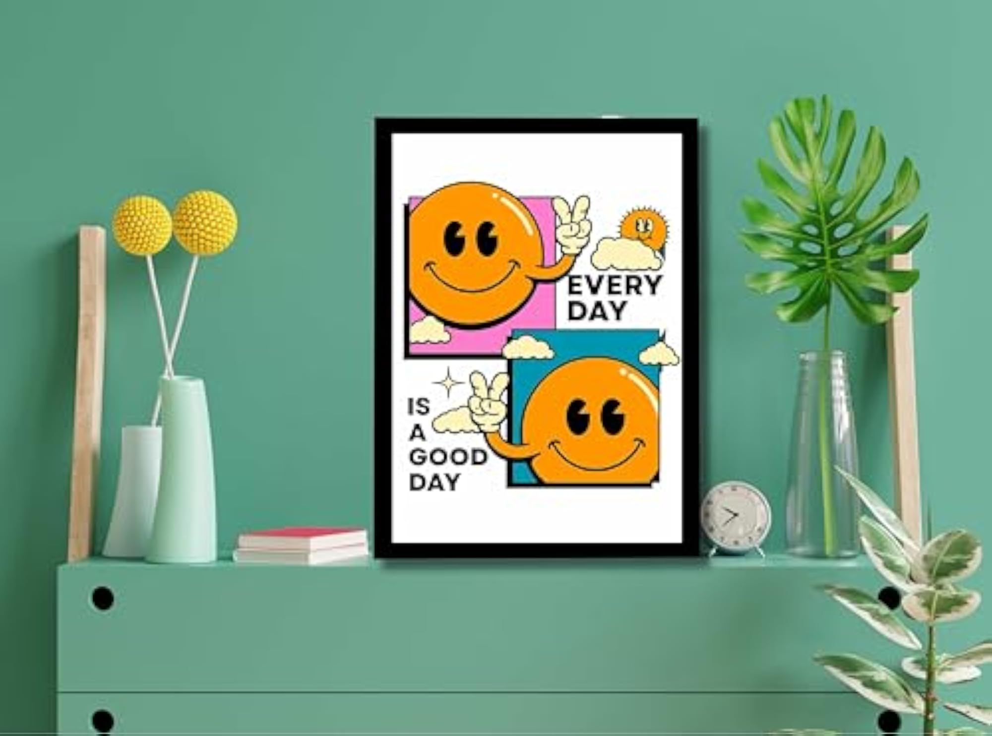 Smiley Face Motivational Wall Decor Frame