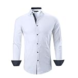 Alex Vando Mens Dress Shirts Regular Fit Long Sleeve Stretch Business Dress Shirts for Men,White,M