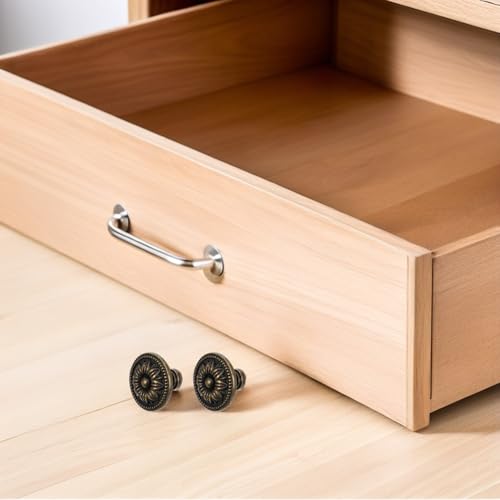 Tiradores de aleación de zinc con acabado redondo y elegante diseño metálico para muebles, 8 uds 8