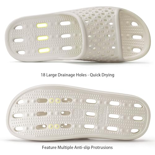 Image of Xomiboe Shower Shoes Men Quick Drying Women Shower Sandals Non-Slip Comfortable House Slippers Bathroom Hotel Flip Flops Slides With Students Gym