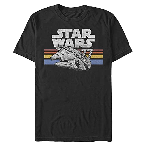 T-Shirt Star Wars Faucon Vintage Noir 3XL Homme à Rayures Retro