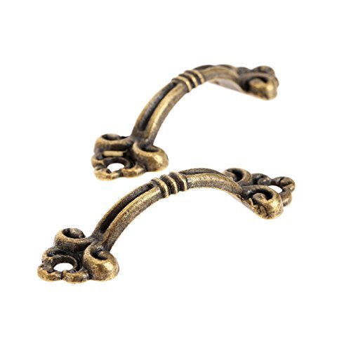 Dophee Bronze 12Pcs Pull Handle Cabinet Door Knobs Handle Bar Furniture Bow Handle Small Brass Decorative For Drawer Wardrobe Cupboard Drawer Closet Dresser Furniture Box Case Chest