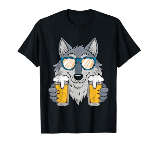 Beer Drinker WOLF Costume Wolf Pack Funny Wolves T-Shirt