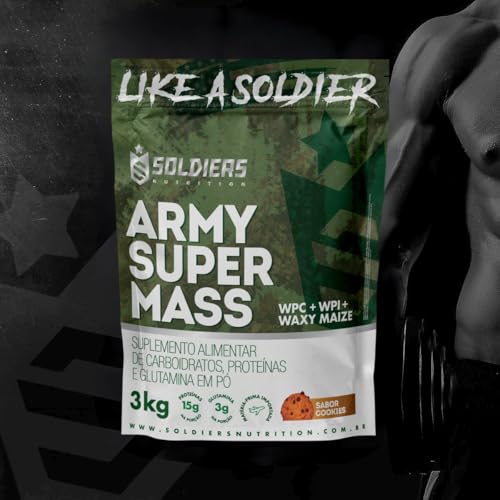 Hipercalórico Army Super Mass 3Kg - 100% Importado - Soldiers Nutrition Cookies