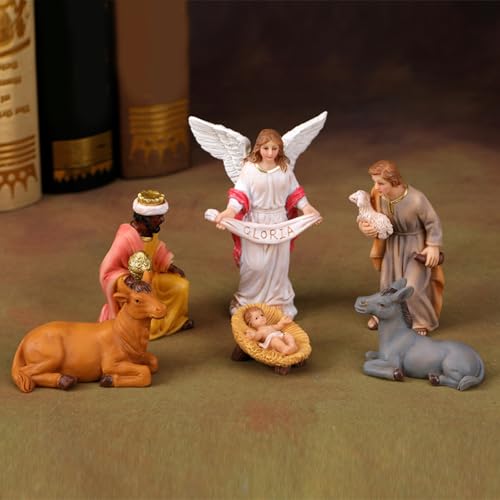 Sculptures de scène de nativité, objets de collection en résine - 5