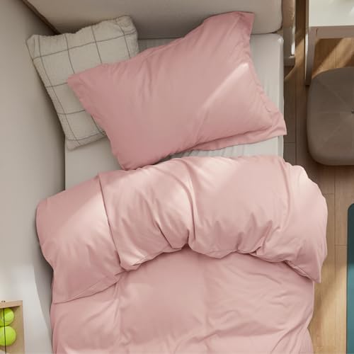 Image of Bedsure Twin /Twin XL Duvet Cover, Soft Double Brushed Bedding Set, Pink | For Kids & Adults, 68 inchx90 inch Comforter Cover, Hotel Luxury, All Season, Breathable, Easy Care, Lightweight, Zipper Closure