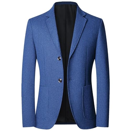 Men Checkered Non-iron Suit Jackets Royal Blue Casual Blazers Single Breasted Blazers2