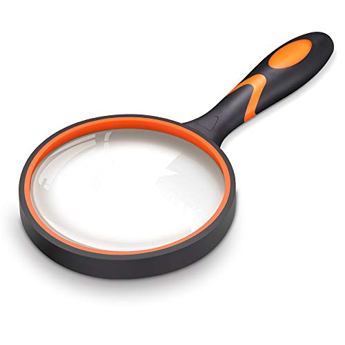 3X Magnifying Glass, Handheld Magnifier for Reading and Hobbies, Lightweight 100MM Non-Slip Handle Ideal for Seniors & Kids
