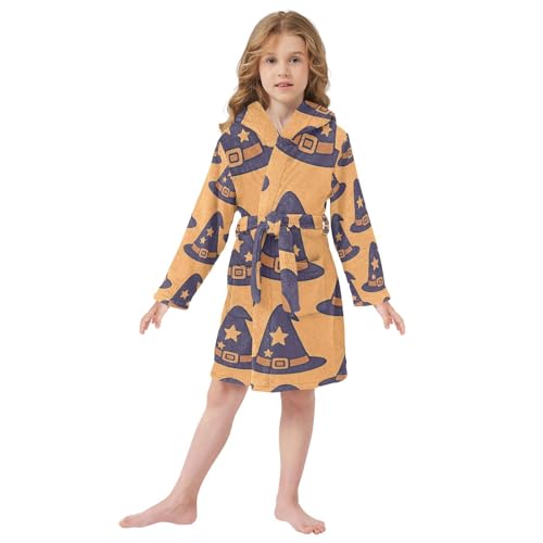 GuoChe Bathrobe For Children Cute Witch Hat Pattern for Halloween Hooded Robes2