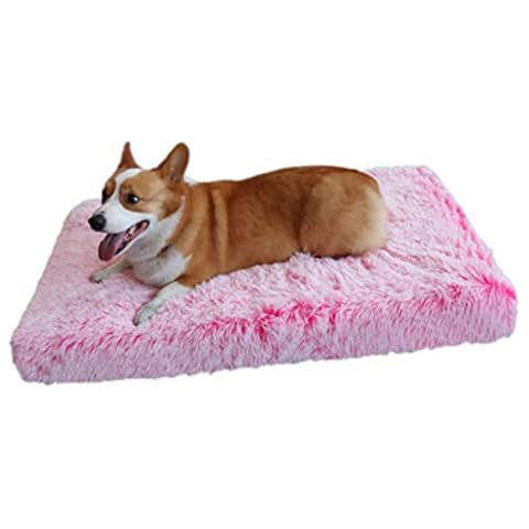 LYANML Skin-friendly Plush Square Kennel Cat Mat Memory Foam Filling Pet Nest Dog Deep Sleep Sofa Mattress Cover