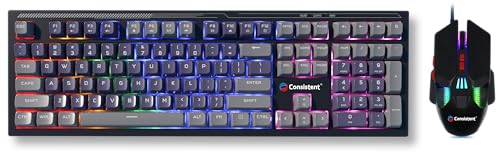 Image of Consistent Avenger Wired Gaming Keyboard & Mouse Combo | 26 Anti-Ghosting Keys | USB Connectivity | 3600 DPI | 1.5 Mtr Cable Length | 7D Optical Mouse