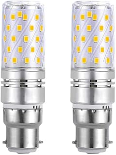 Brantoo B22 LED Corn Bulbs 12W Equivalent to 100W Halogen Bulbs, Warm White 3000K, B22 Bayonet Cap LED Light Bulbs, No Flicker, No Dimmable, AC 175-265V,2 Pack