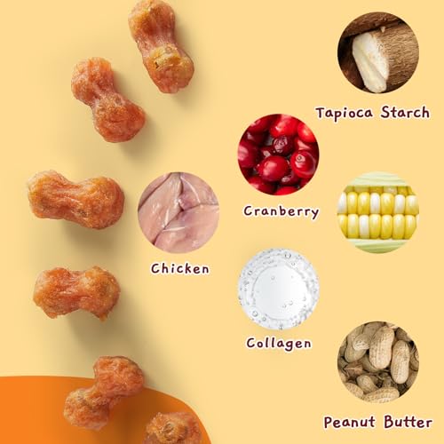 Jungle Calling Rawhide Free Dog Chew Treats, Real Chicken Wrapped Peanut Butter Bones, Teeth Clean Chewy Training Snacks, 6 oz - Image 3