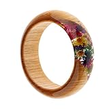 Material: Harz, hölzern, getrocknete Blume;