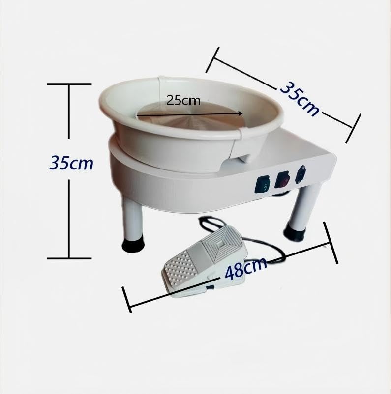 Elektrische Töpferscheibe 10 Zoll, DIY Tonmaschine mit 350W bürstenlosem Motor, Einstellbare Geschwindigkeit, Fußpedal, Modellierwerkzeuge für Home Crafting Studio Hobby Kit