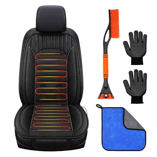 COFSODI Car Heating Cushion, Heated Seat Cushion Set, Perfect Car Heated Seat Covers, Cigarette Lighter Plugged in Suitable for Winter Seat Heaters, Free Snow Removal Shovel and Gloves