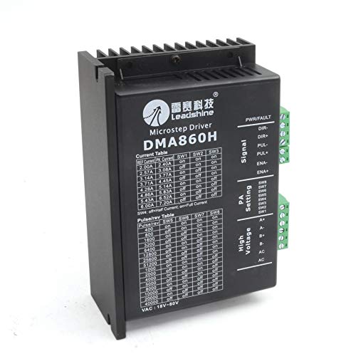 Leadshine DMA860H Schrittmotor-Treiber 200 KHz 18-80 V AC Treibersteuerung 7,2 A Treiber für Nema23 57 / Nema34 86/2-Phasen Schrittmotor Schrittmotor / CNC Router Graviermaschine Cover
