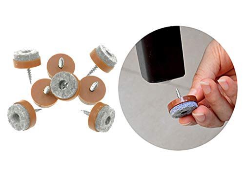 40Pcs Furniture Glide,Screw-On Felt Pad Slider Floor Protector For Wooden Leg Feet Of Chair Table Sofa(Φ24Mm Or 0.95",Brown) #TOP4