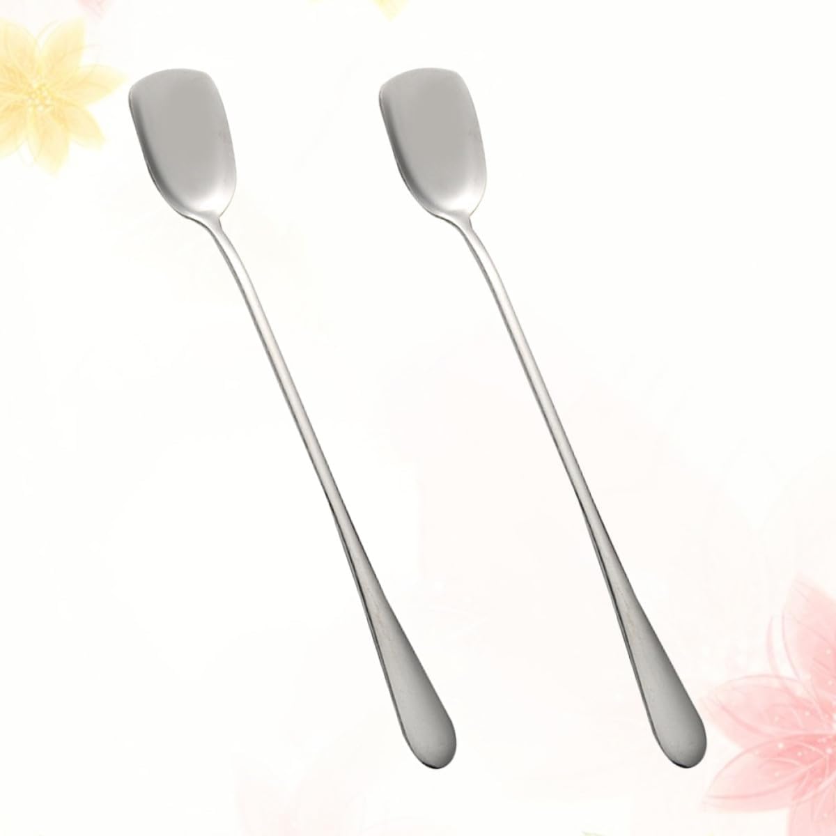 Uonlytech 6pcs Stainless Steel Ice Cream Scoops and Stirring Spoons Silver Long Handle Cocktail Spoons for Bar and Kitchen Use