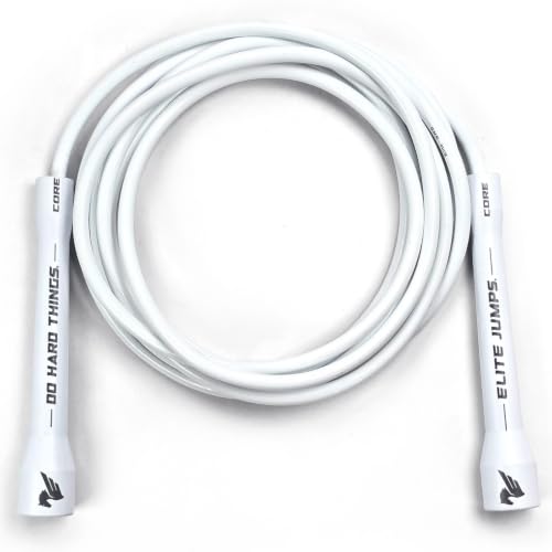 Elite Jumps 6mm PVC Jump Rope, Adjustable, 5" Handles, White