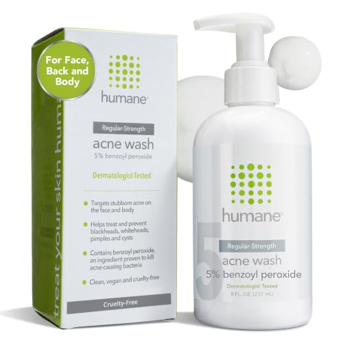 humane Benzoyl Peroxide Face Wash - 5% Regular-Strength Acne...
