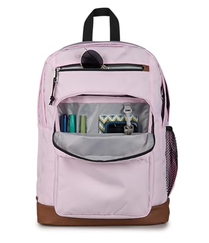 Image of JanSport Cool Backpack with 15-inch Laptop Sleeve, Large Computer Bag Rucksack with 2 Compartments, Ergonomic Straps, Pink Ice
