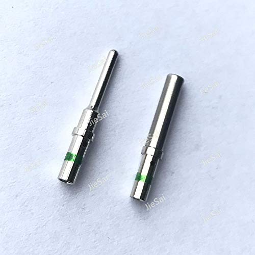 Davitu 50Pcs 100Pcs DT Pin 14-16AWG 0460-215-16141 0462-209-16141 Solid Crimp Terminal With Green Identification Stripe Stainless Steel - (Color: 100 Pcs, Pins: Female Male)