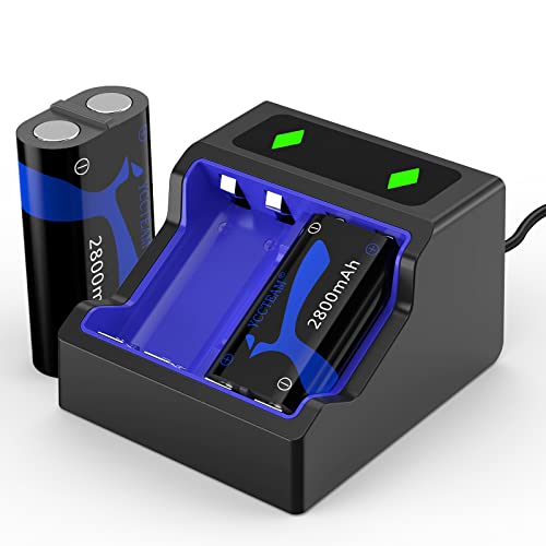Battery Pack for Xbox One/Xbox Series X S Controller,YTEAM 2x2800mAh Xbox Controller Batteries,Rechargeable Battery Pack Charging Station for Xbox Series X S/Xbox One X S Elite Controller
