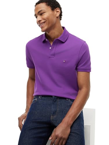 Image of Tommy Hilfiger Men's Short Sleeve Polo Shirts in Regular Fit With Stretch and Organic Pique Cotton