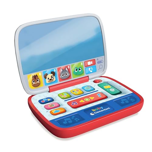 Clementoni Baby Mini Laptop, Ordenador Educativo para niño de 12 a 36 Meses, Centro de Actividades para la Primera Infancia, enseña Letras, números, Formas, Colores, estimula el Juego imitativo,