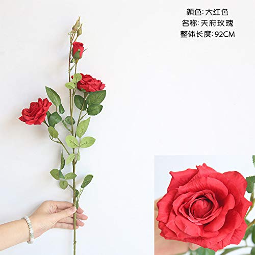 Manufacturer Wholesale 3-Corner Rose Simulation Flower Wholesale Wedding Decoration Home Fake Flower Cross-Border Export MW - (Color: A)