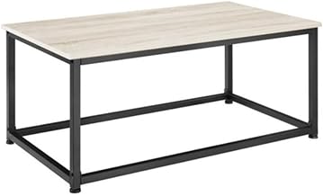 Home Heavenly® Coffee Table, Side Table for Living Room or Dining Room Balcony Office, Low Table Sofa Wood and Steel 100 x 55 x 45 cm in Natural and Black Finish
