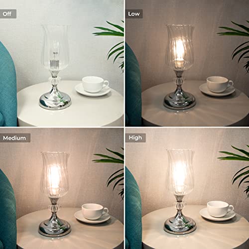 Anika 62519 Hurricane Table Lamp with Touch Activated Base / 3 Brightness Settings / Easy to Install Bulb / Chrome Effect / Mains Powered / 28 x 12.5cm - Image 5