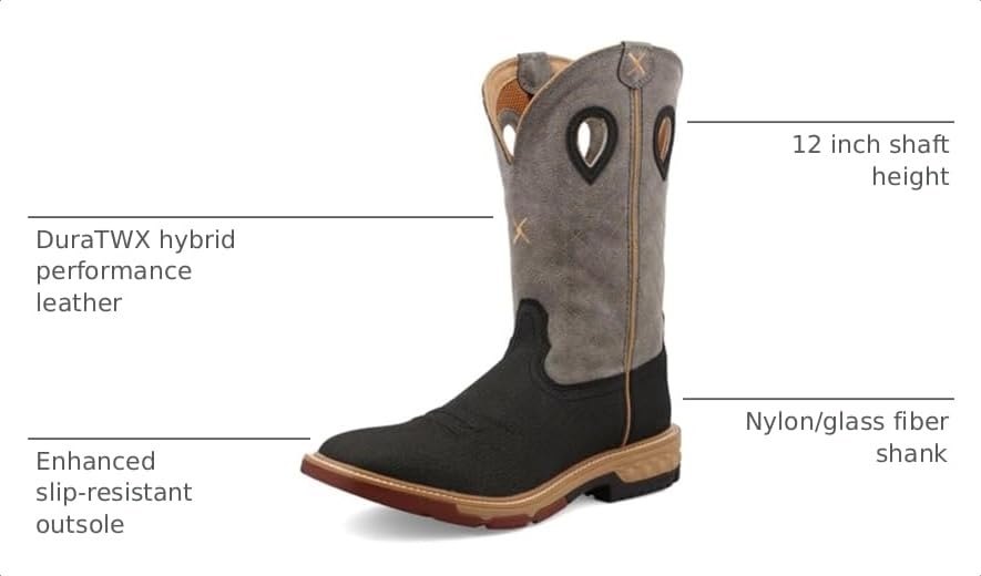 Image of Twisted X mens 12 inch Pull on Soft Toe Western Work Boot