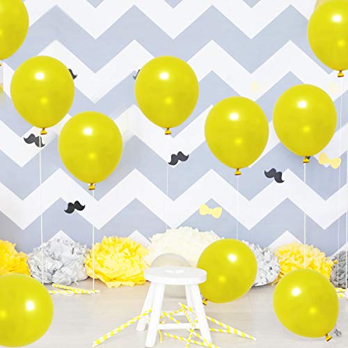 Elecrainbow 12 Inches 320 Grams Thickened Yellow Balloons,Yellow Party Supplies For Birthday Wedding Baby Shower Sunflower Bumble Bee Theme Party,100 Count #TOP4
