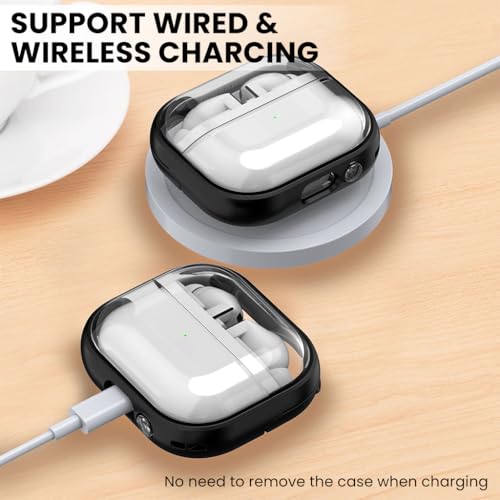 Image of ZORBES Compatible with Galaxy Buds 3 /3 Pro Case, Clear Cover with Bracket