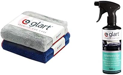 Glart 471PP microfibre cloth, for paint polish, panes, cockpit, polishing & drying for car, motorcycle and bicycle,microfibre polishing cloth varnish, 60x40 cm, Anthracite-blue