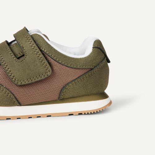 Amazon Essentials Unisex Toddlers' Hook & Loop Athletic Sneakers, Olive/Brown, 4 Toddler - image 5