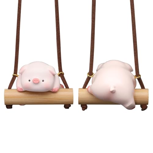 Pig Car Hanging Ornament, Piggy Cute Car Accessories for Women Girl Funny Car Decorations Pig Gifts