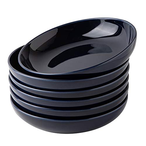 Zoneyila Porcelain Pasta Bowls Serving Bowl for Pasta Salad Soup Bowls Set of 6 78 INCH Navy