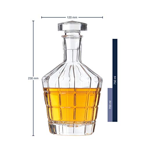 Juego de whisky de cristal transparente Leonardo 22765 con botellón 3