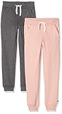 MINYMO Mädchen Minymo Set van 2 sweatbroek/vrijetijdsbroeken voor meisjes Hose, Mehrfarbig (Blusher/Rosa/Grau 568), 128 EU