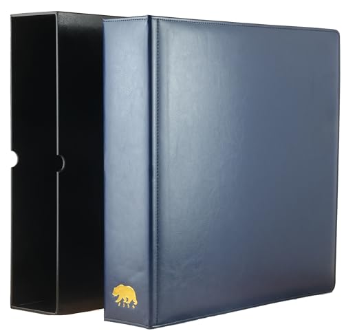 Ursae Minoris Estate Library Deluxe 4 Q-Ring Large Format Binder for Up to 400 Modern US, Canada, Me