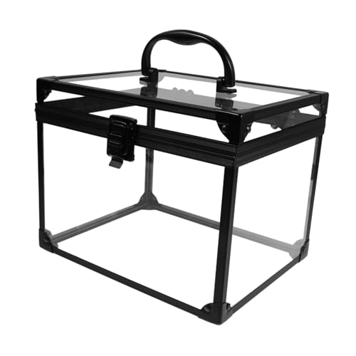 SOESFOUFU Elegant Makeup Train Case with Lighted Mirror Travel Jewelry Box Organizer with Lock Secure Storage for Earrings Rings