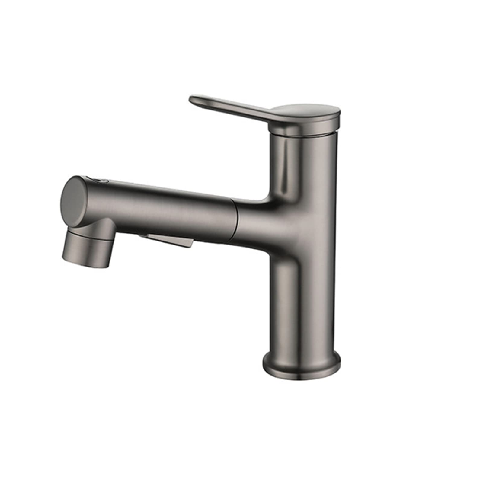 Mitigeur de lavabo gris avec pistolet extractible monotrou laiton eau chaude et froide