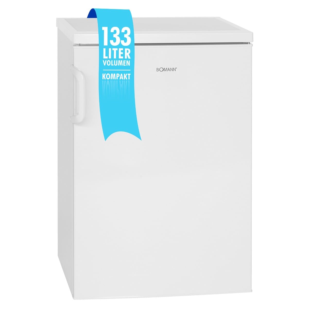 Bomann Kühlschrank ohne Gefrierfach 133L 85cm Energieklasse D leise 39dB Türanschlag wechselbar weiß VS 2195.1